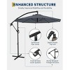10ft Offset Patio Umbrella, Cantilever Umbrella with Easy Lift & Tilt Adjustment, 8 Ribs Sun umbrella UV Protection for Backyard, Pool, Garden - 4 of 4