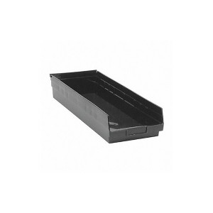 Quantum Storage Systems Economy Shelf Bin, Nesting, Conductive, 23-5/8"W X 8-3/8"D X 4"H, (7) Divider Slots, Rear Hanglock, - 1 of 1