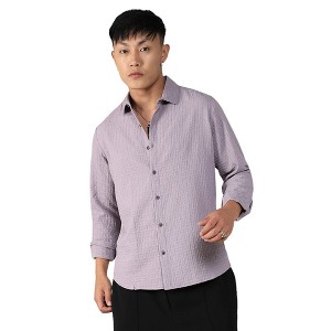 Campus Sutra Men Men's Lavender Textured Weave Shirt - 1 of 3