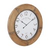 32"x32" Wood Wall Clock Wood Finish Brown - Olivia & May - 4 of 4