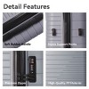 Syemin Luggage Luggage Set 3 Piece PP Hardshell Carry on Suitcase with Spinner Wheels TSA Lock Lightweight Suitcases, Grey, 20.47"*11.22"*29.33" - 3 of 4