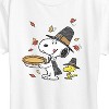 Women's - Peanuts - Thanksgiving Scene Short Sleeve Graphic T-Shirt - 2 of 4