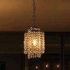 PAKOKULA 1-Light Silver 2-Tier Waterfall Crystal Hanging Pendant Light - 2 of 4