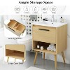 NicBex 24" Modern Bathroom Vanity with Solid Ceramic Sink Combo,Freestanding Vanity with 1 Shelf&1 Drawer,MDF Board,4"Pre-drilled Faucet,Natural - 2 of 4