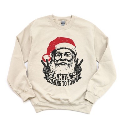 Simply Sage Market Women's Graphic Sweatshirt  Santa's Coming To Town Peace