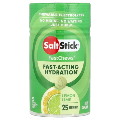 SaltStick FastChews®, Chewable Electrolytes, Lemon Lime, 50 Chewable Tablets