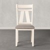 Roundhill Furniture Fasena Solid Wood Slat Back Upholstered Dining Chairs, Off White, Set of 2 - 3 of 4