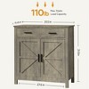 RISOKEYS Modern Farmhouse Kitchen Storage Cabinet,Floor Sideboard Buffet Storage, with 2 Drawers and 2 Doors,for Living Room, Dining Room - 3 of 4