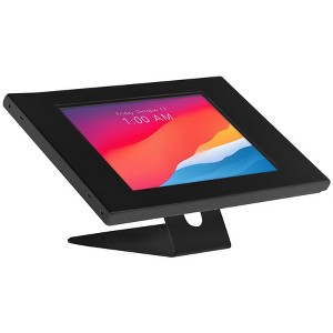 Mount-It! Anti-Theft Locking Tablet Kiosk with Counter Top and Wall Mount Base | Universal Enclosure for iPads Gen 7 to10, iPad Pro, iPad Air | Black - 1 of 4