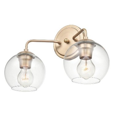 Matte Black Glass Globe 2-Light Vanity Fixture