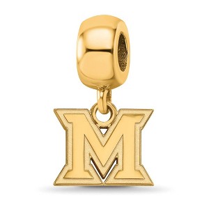 Black Bow Jewelry 14k Yellow Gold Plated Sterling Silver Miami Redhawks NCAA Bead Charm - 1 of 4