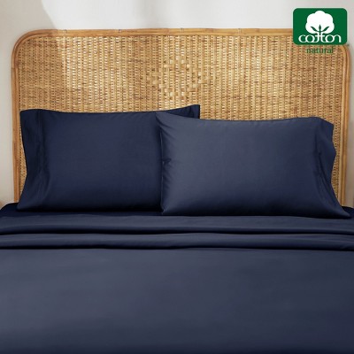 Navy Organic Cotton Hypoallergenic Standard Pillowcase Set