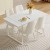 NicBex 5 PCS/7 PCS Cream-Style Piece White MDF Dining Table Set with 4/6 Armless Chairs for Kitchen/Apartment,White - 2 of 4