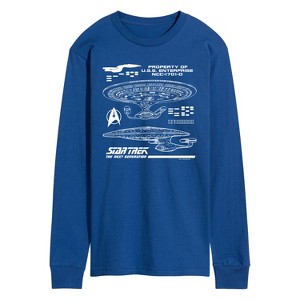 Men's - Star Trek - Next Gen Schematic Long Sleeve Graphic T-Shirt - 1 of 4