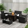 WestinTrends 4 Piece Conversation Outdoor Patio Sofa Set with Square Fire Pit Table - 2 of 4