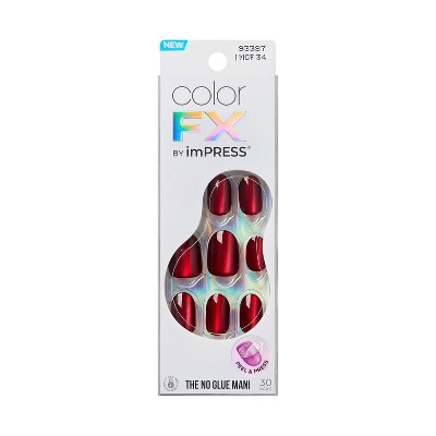 KISS Products colorFX by imPRESS Press-On Manicure Fake Nails - Short Squoval - Hidden Gem - 30ct