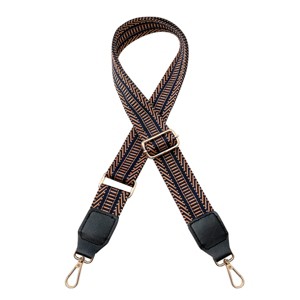 Wrapables Wide Adjustable Crossbody Handbag Strap, Women's Replacement Bag Strap for Purses, Orange & Navy w/ Leather Ends - 1 of 4