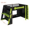 Full Size Wood Loft Bed with Desk, Multi-Storage Shelves, and RGB Light, Perfect Esports Gaming & Work Loft Bed, Green - ModernLuxe - 4 of 4