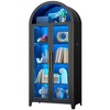 Vlsrka Arched Display Cabinet with Glass Doors, 3-Color LED Lights and Motion Sensor,Black - 3 of 4
