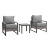 Sonkuki 3 Pieces Patio Set, Chairs and Side Table, PE Rattan Wicker Patio Furniture with Washable Cushion - 2 of 4