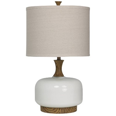 30" Chevelle Glass Table Lamp White Tan Beige- StyleCraft