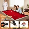Nasitip 7 FT Pool Table with Cues, Balls, Brush & X-Leg Base, Black Cloth, Rustic Grey Finish, 84" Game Table for Home Recreation - 4 of 4
