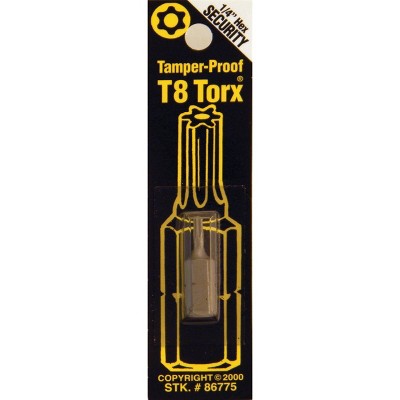 Best Way Tools  T8 Tamperproof Torx Security 1 In. 1/4 In. Hex Screwdriver Bit
