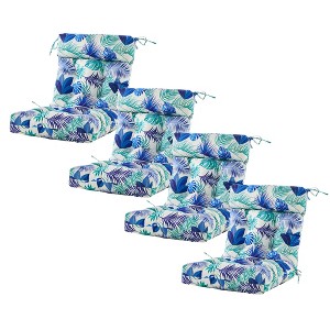 ARTPLAN Patio Chair Cushion,Tufted Adirondack Outdoor Chair Cushion,Wicker High Back Outdoor Seat Cushion,Set of 4,21"X21"X4" (4 Pack) - 1 of 4