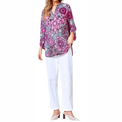 Women's Lizzy 3/4 Sleeve Wrinkle Free Tunic Top - Dear Scarlett