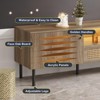 DOMETOUR 71 Inch TV Stand with LED Lights & Power Outlet, Mid-Century Modern Gaming Media Console with 2 Cabinets - 4 of 4