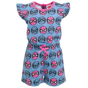 Marvel Avengers Spider-Man Girls French Terry Romper Toddler to Big Kid