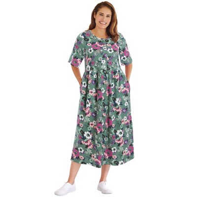 Woman Within Plus Size Petite Button-Front Essential Dress