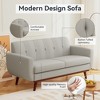 Dyonery 65.4" Loveseat Sofa, Mid Century Modern Decor Love Seat Couches for Living Room, Button Tufted Upholstered Small Couch - 3 of 4