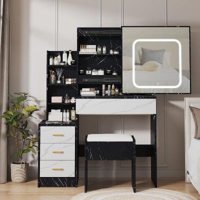 marble black + white