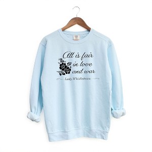 Simply Sage Market Women's Garment Dyed Graphic Sweatshirt All Is Fair - 1 of 3