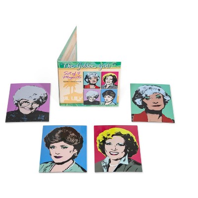 Just Funky The Golden Girls Collectible Warhol Art Style 4-Magnet Set | 4-Inch Tall Magnets