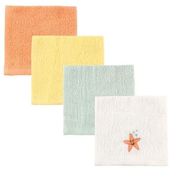 Luvable Friends Baby Unisex Super Soft Cotton Washcloths, Starfish, One Size