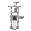 FEANDREA 66.5" Cat Tree Large Cat Tower Cat Condo with Scratching Posts Board 2 Caves 3 Plush Perches - 3 of 4
