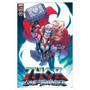 Trends International Marvel Thor: Love and Thunder - Mighty Thor Comic Framed Wall Poster Prints - 1 of 4