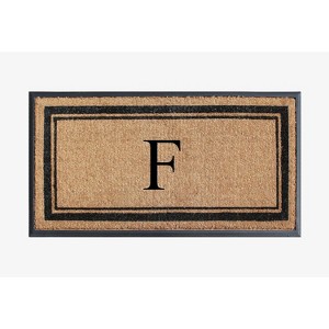 A1HC Natural Rubber Coir Outdoor Doormat 24x48 Monogrammed Anti-Shed Treated Durable Front Door Mat - 1 of 4