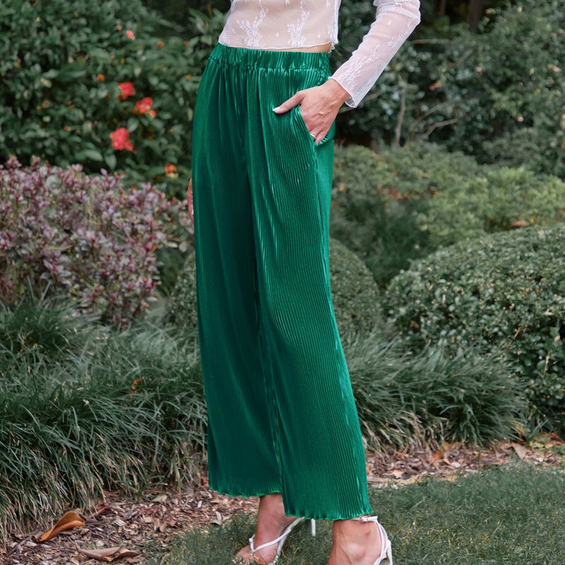 Women's Emerald Pleated Straight Leg Pants - Cupshe, 2 of 7