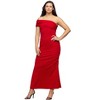 Womens Formal One Shoulder Bodycon Rouched Mermaid Maxi Dress - 24seven Comfort Apparel™ - 2 of 4