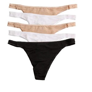 Felina | So Smooth Modal Low Rise Thong | Panties | 5 Pack - 1 of 3