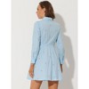 INSPIRE CHIC Women's Casual Long Sleeve Half Placket Embroidered Floral Mini Shirt Dress - 4 of 4