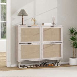 4 Door Shoe Rack, Freestanding Modern Shoe Storage Cabinet, for Entryway - 1 of 4