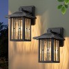 C Cattleya 10 in. Powder-coated Black Outdoor Wall Lantern Sconce with Clear Water Glass - 2 of 4