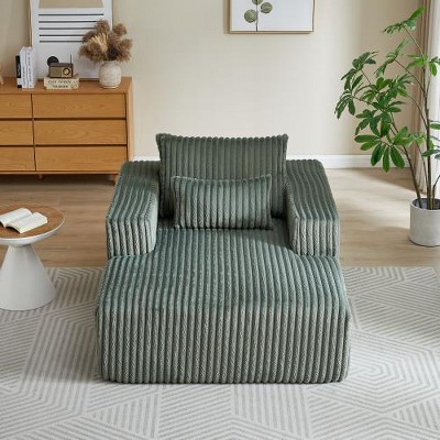 SYFERLORY 62.5-Inch Corduroy Sponge Sofa Lounge Chair,No Assembly Required
