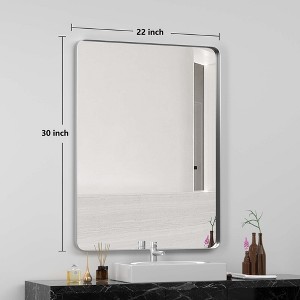 PAIHOME Bathroom Wall Mirror, Silver Vanity Mirror, Stainless-Steel Rectangular Decor Mirror for Entryway - 1 of 4