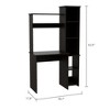 Vynxaria Practical Space-Saving Desk - Hutch (2 Superior Shelves), Side Bookcase (5 Open Shelves), Spacious Top, Black - 4 of 4