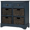 Whisen Rustic Storage Cabinet with Two Drawers and Four Classic Rattan Basket for Dining Room,Living Room - 3 of 4